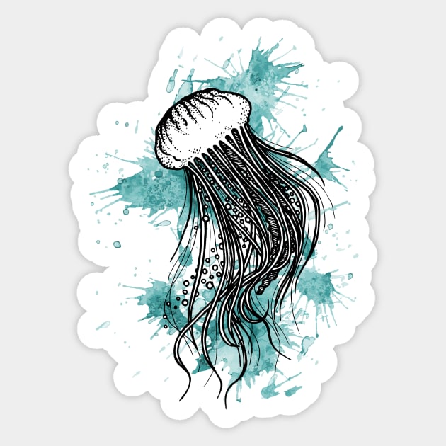 Jellyfish Splash Sticker by BeeG